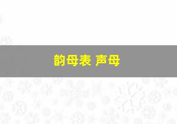 韵母表 声母